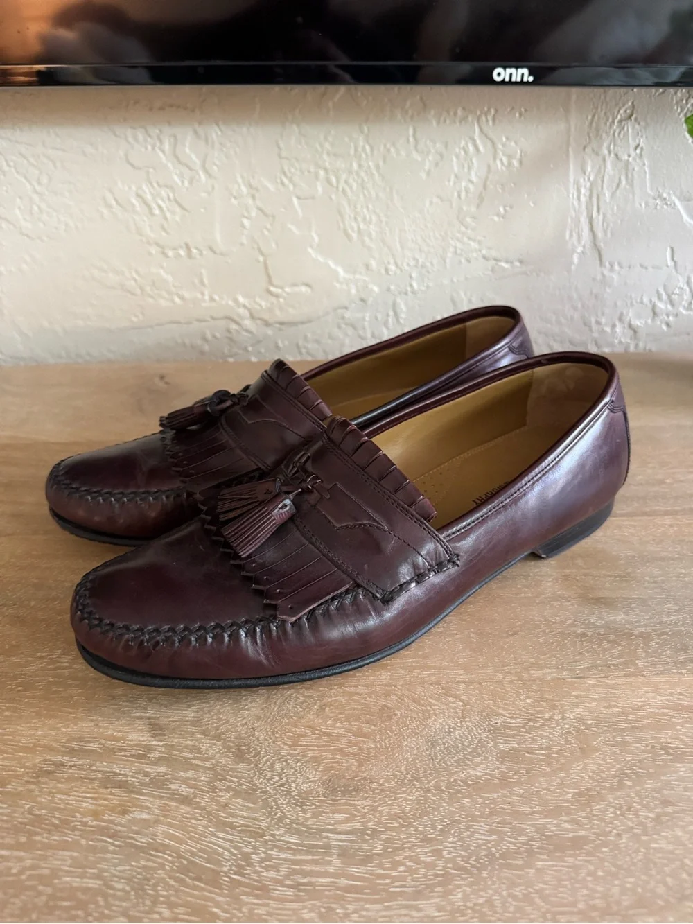 Men's Brown Leather Tassel Kiltie Loafers